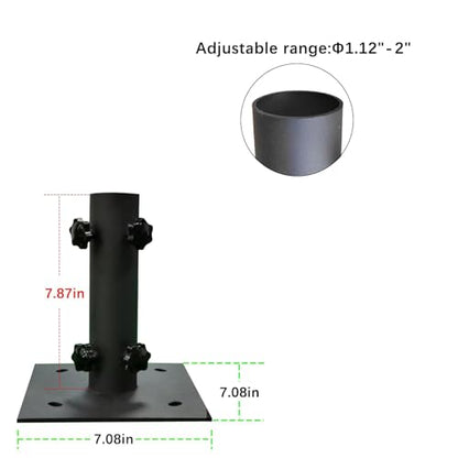 2 Pcs Umbrella Base for Φ1.2''-Φ2.2'' Pole, Patio Umbrella Stand | Outdoor Lawn Design with Ground Spike Fixing, Table Steel Umbrella Base for Multiple Scenes, Garden/Deck/Porch Balck - size: 2pack