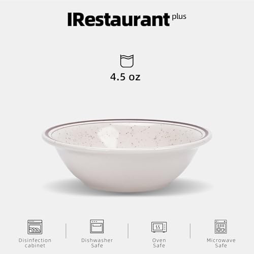 Stoneware Narrow Rim Commercial Grade Dinnerware (Brown Speckle, Fruit 4.5oz) - color: Brown Speckle, size: Fruit 4.5oz