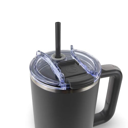 Hogg Big Swig 40oz Tumbler with Handle and Straw - Charcoal Gray, 40 oz Tumbler, Insulated Cup with Handle, 40oz Water Bottle with Straw, Thermal Cups, Leak Proof Lid, Travel Mugs, Stainless Steel - color: Charcoal Gray