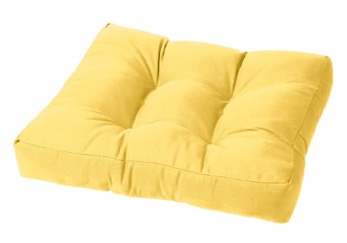 Cushion Source Tufted Ottoman Cushions, 21"X 17" Indoor and Outdoor Durable Tufted Cushion Made with Fade Resistant Sunbrella Fabric, Sunbrella Buttercup - color: Sunbrella Buttercup