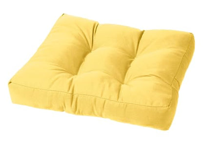 Cushion Source Tufted Ottoman Cushions, 21"X 17" Indoor and Outdoor Durable Tufted Cushion Made with Fade Resistant Sunbrella Fabric, Sunbrella Buttercup - color: Sunbrella Buttercup