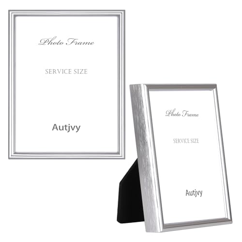 3x4 Picture Frame 2 Pack Silver Aluminum HD Glass | Modern Simple Thin Aluminum Metal, Tabletop and Wall Display, elegant ornament for daily family photo storage - color: Silver, size: 3x4