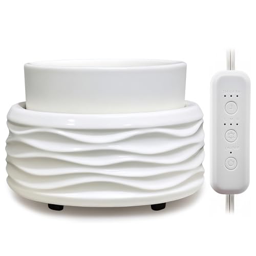 VICTORIA AROMA Ceramic Wax Melt Warmer for Scented Wax with Timer（White） | Electric Wax Warmer , Oil Burner & Candle Melter , Adjustable Heat & Auto Shut-Off, Home Office Decor Gift - color: White
