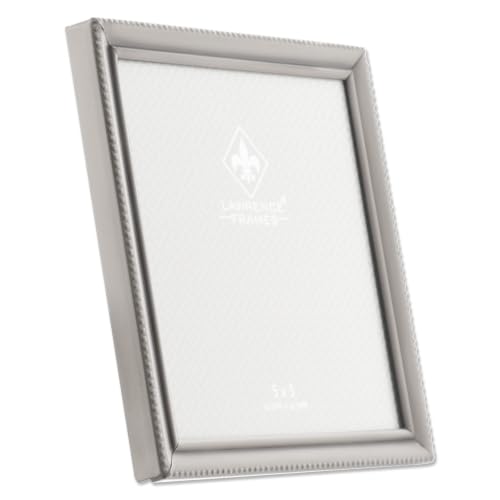 Lawrence Frames 11555 Antique Pewter 5x5 Picture Frame - Bead Border Design - color: Pewter, size: 5x5