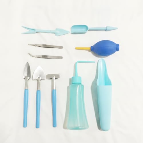 Tools Set for Indoor Plants, Gardening Tool Kit for Transplanting & Planting, Small Garden Hand Tools, Blue, 10-piece Set - color: Blue, size: 10-piece set