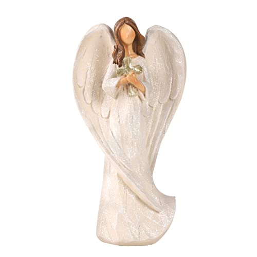 Hodao Cross Angel Figurine Gift, Hand-Painted Resin Guardian Angel Holding Cross, All-Season Meaningful Gift for Mom, Valentine’s Day Love, Easter Blessings & Year-Round Home Decor - style: Holding a cross