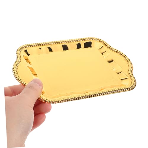 Antique Floral Engraved Serving Tray Rectangular Metal Platter for Beverages and Desserts Elegant Buffet and Wedding Decor Reflective Finish for Stunning Presentation