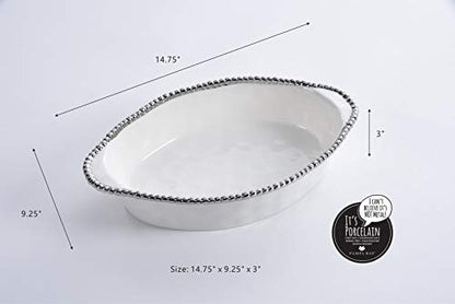 Pampa Bay Salerno Oval Titanium Baking Dish, 12-Inch - color: Salerno, size: Oval