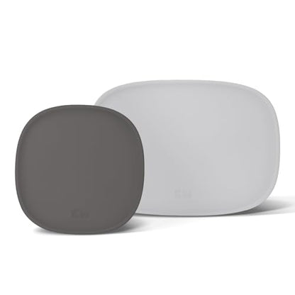 Kitchen Mama DuoEssentials TPU Cutting Board Set, 2 Sizes, Metal Gray | Knife Friendly, Non Slip, Dishwasher Safe, Flexible with Juice Groove, Odor Resistant - color: Metal Gray