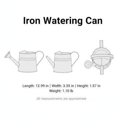 Long Spout Iron Watering Can for Indoor & Outdoor Plants, Durable Metal Design with Precise Flow Control (1 Pack) - color: Yellow