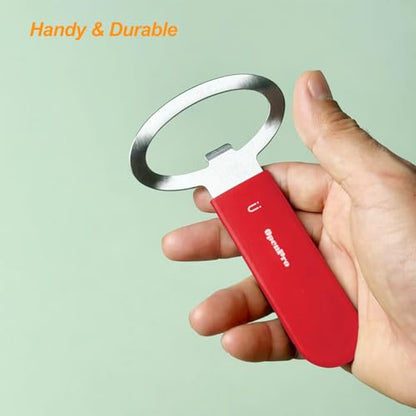 Magnetic Jar Opener Gripper, Jar Openers Top Rated For Seniors Weak Hands, Bottle Opener Built-In, 2-IN-1 Jar & Bottle Opener x 1, Red, Rubber Jar Openers Gripper x 4 - color: Red