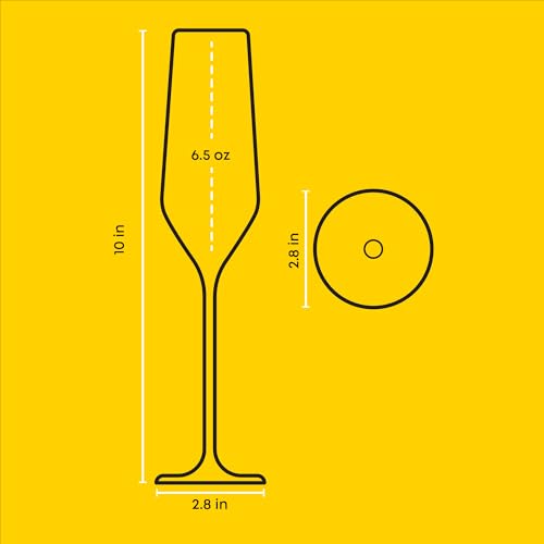 JoyJolt Champagne Glasses Layla Collection, Set of 4 – 6.7 oz Elegant Crystal Stemmed Champagne Flutes for Prosecco, Sparkling Wine, Mimosas, Cocktails, Weddings, Anniversaries, Parties - style: Champagne Glasses
