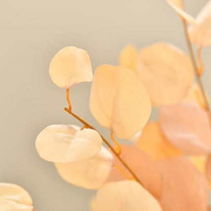 3 PCS 33" Artificial Eucalyptus Stems, Silk Branches, Champagne | Long Bendable Greenery, for Vase, Farmhouse, Home, Wedding, Party Arrangements - color: Champagne*3