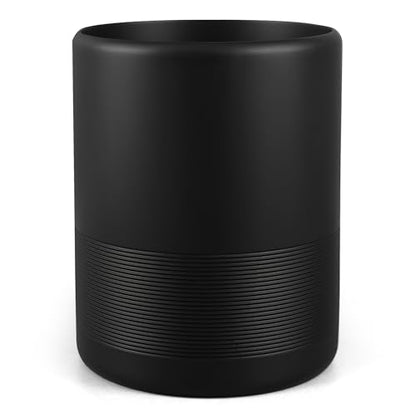 YMXYJM Resin Trash Can, Modern Round Wastebasket, 2 Gallon,Black | Modern resin trash can with 2-gallon capacity, sturdy base, and open-top design for bathroom, kitchen, office, and home - color: Black