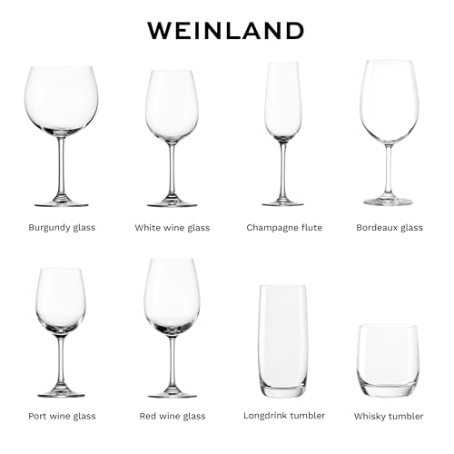 Stölzle Lausitz White Wine Glasses Weinland Set of 6, 11.75 oz – Wine Glasses Ideal for Heavy White Wines & Medium-Bodied Reds – Elegant White Wine Crystal Glass – Dishwasher Safe & Made in Germany - style: Coffee cup
