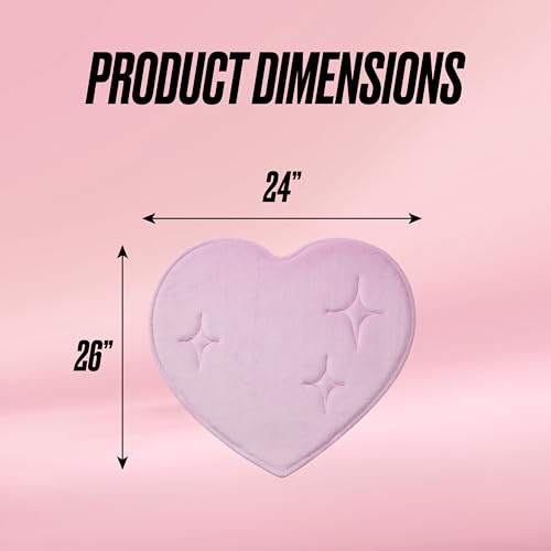 Juicy Couture Quilted Memory Foam Bath Mat, 24" x 26" Heart Shaped Pink Skid-Resistant Bath Rug - color: Shaped Heart Pink, size: 2' x 2'2" (Heart)