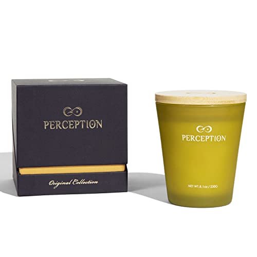 PERCEPTION AROMAS Luxury Scented Candle | Bamboo Jasmine | Hand Poured Soy Wax Candle with Gift Box | Elegant Fragrances | 50 Hour Burn Time (8.1 oz) - color: Bamboo Jasmine
