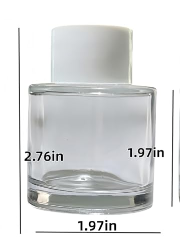 2PCS Reed Diffuser Bottles Empty, 10Pcs Reed Diffuser Stick, Aromatherapy | Diffuser Bottle Capacity 50ml (1.7oz) Diffuser Stick 3.5mm-190mm, Suitable for Home, Hotel, Restaurant, Office Aromatherapy