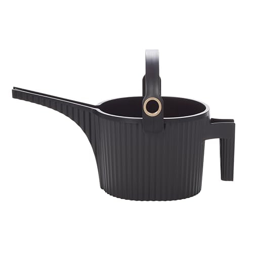 Hachiman Small Watering Can with Widened Spout | 1.5 L Plant Watering Can for Indoor and Outdoor Plants, Hands-Free Filling, 13.3" × 5.3", Black - color: Black, size: Small
