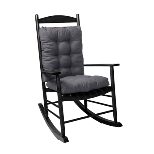 Rocking Chair Cushion, Set of Seat & Back Cushion with Ties for Indoor Rocker (Dark Grey) - color: Dark Grey