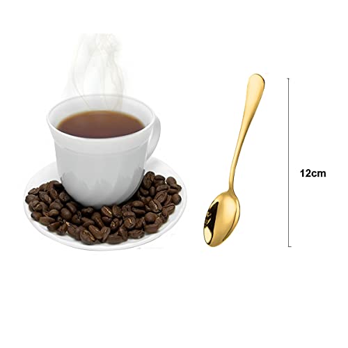 Demitasse Espresso Spoons,4.75inch Stainless Steel Coffee Spoons - color: Gold, size: 4.7Inch
