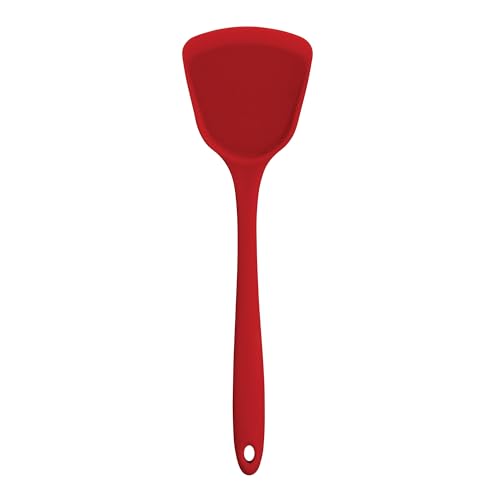 Helen's Asian Kitchen Silicone Wok Turner and Stir Fry Spatula, 13-Inches, Red - size: 13-Inch, Silicone WokTool