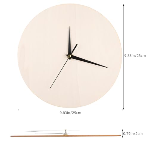 STOBAZA Blank Wooden Clock Dial for Crafts: Unfinished Wooden Dial Painting Clock Face with Pointer & Easel for Kids Learning Accessories DIY Replacement Parts Decorative for Kitchen（Without pointers）