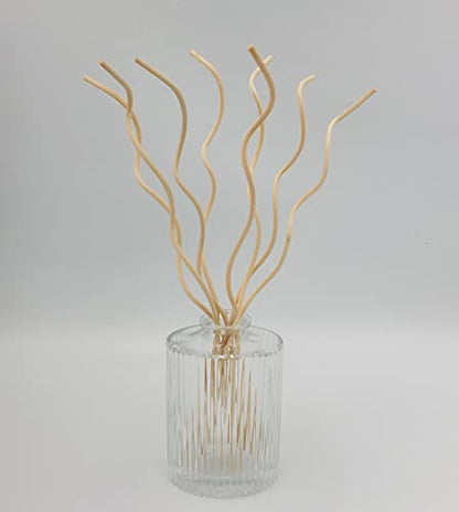 11 inchs Wavy Rattan Reed Diffuser Sticks 50PCS Natural Rattan Fragrance Aromatherapy Volatile Replacement RefillEssential Oil Aroma Diffuser Replacements Sticks for own Space (50PCS, Wood Color) - color: Wood Color