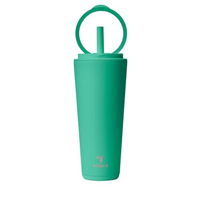 REDUCE Halo 32 oz Stainless Steel Vacuum Insulated Tumbler - Spill Proof Travel Mug with Flip Handle Lid - Keeps Drinks Cold for 32 Hrs - Dishwasher Safe - Cupholder Friendly - Palm Leaf - color: Palm Leaf, size: 32 Ounces