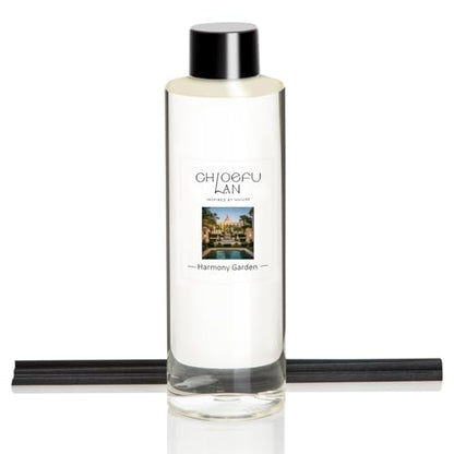 Chloefu LAN Harmony Garden Scented Oil Diffuser Refill 6.76 fl oz Crisp Botanical Aromatherapy Oil for Bedroom & Patio Outdoor-Inspired Air Freshener, 0% Alcohol, Unique Blend to Relieve Stress - color: Harmony Garden