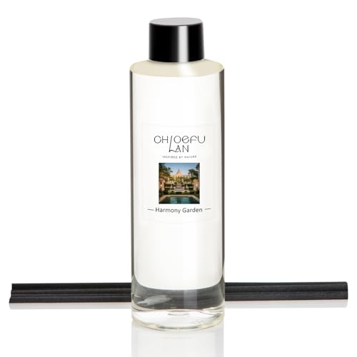 Chloefu LAN Harmony Garden Scented Oil Diffuser Refill 6.76 fl oz Crisp Botanical Aromatherapy Oil for Bedroom & Patio Outdoor-Inspired Air Freshener, 0% Alcohol, Unique Blend to Relieve Stress - color: Harmony Garden