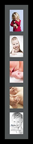 ArtToFrames Collage Photo Frame Single Mat with 5-4x6 Openings with Satin Black Frame and Charcoal mat. - color: 5 - 4x6 - (2139), size: Charcoal