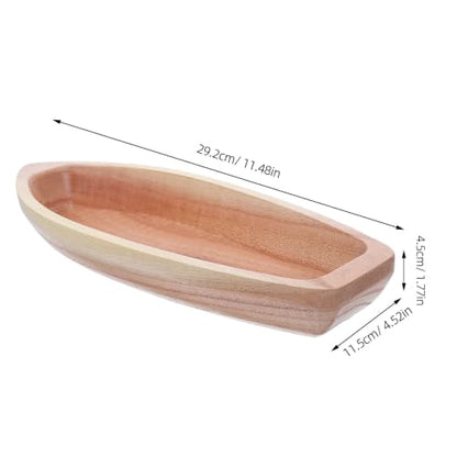 Artibetter Wood Boat Serving Tray, Decorative Jewelry Dish for Ring, Key, Farmhouse Rustic Storage Dish for Entryway, Bathroom Vanity, Wedding Housewarming Gift