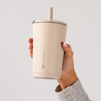 HydroJug Everyday Tumbler 14 oz, Ceramic-Lined Straw Cup, Dune - color: Dune, size: 14 Ounces