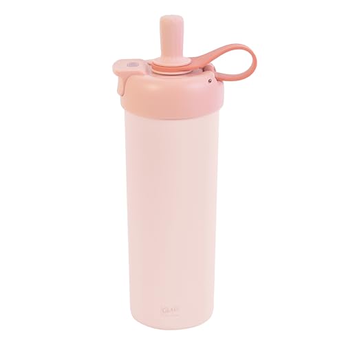Glad Sip & Chug Insulated Water Bottle - Skinny Stainless Steel Tumbler with Straw and Chug Lid - Leak Resistant Double Walled Metal for Hot and Cold Drinks, 23oz, Rust - color: Rust