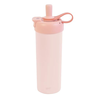 Glad Sip & Chug Insulated Water Bottle - Skinny Stainless Steel Tumbler with Straw and Chug Lid - Leak Resistant Double Walled Metal for Hot and Cold Drinks, 23oz, Rust - color: Rust