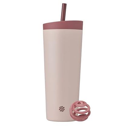 BlenderBottle Tumbler 2-in-1 Stainless Steel Shaker Cup 24 oz Sahara Sunset | Leak-Proof with Straw Removed | Blenderball Whisk Technology | Sip or Chug Spout | Protein | Greens | Hydration - color: Sahara Sunset, size: 24 Ounces