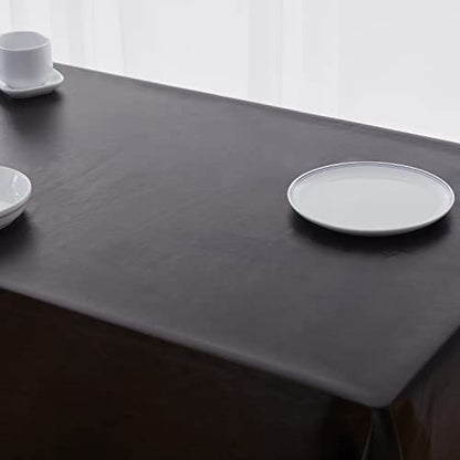 NLMUVW Square Vinyl Tablecloth 48 Inch, 100% Waterproof Oil Proof Spill Proof PVC Table Cloth Wipe Clean Table Cover for Kitchen Dining Picnic, Black - color: Black, size: 48" x 48" (Square)