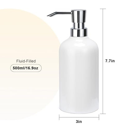 Ceramic White Soap Dispenser Bathroom, 2 Pcs 16.9oz Hand Soap Dispenser for Kitchen, Hotel - color: White, size: 2pcs
