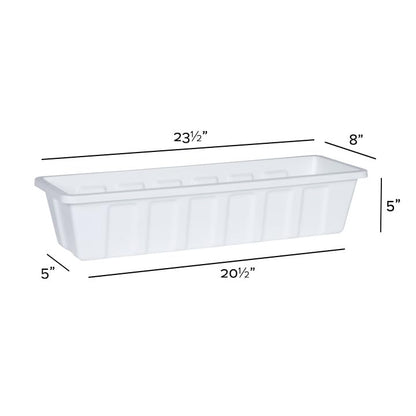 Novelty Poly-Pro Plastic Flower Box Planter, White, 24-Inch - color: White, size: 24-Inch