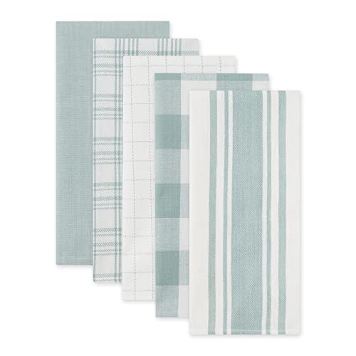 DII Basic Kitchen Large Cotton Dishtowel Set of 5, 18x28, Jadeite - color: Jadeite