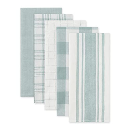 DII Basic Kitchen Large Cotton Dishtowel Set of 5, 18x28, Jadeite - color: Jadeite