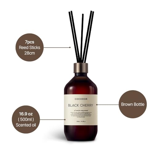 COCODOR Premium Reed Diffuser/Seoul Rose /16.9oz /2 Pack/Large Capacity Fragrance Scent Oil Stick Diffuser Set for Bedroom Bathroom Home Décor