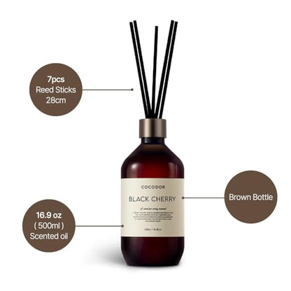COCODOR Premium Reed Diffuser/Seoul Rose /16.9oz /2 Pack/Large Capacity Fragrance Scent Oil Stick Diffuser Set for Bedroom Bathroom Home Décor