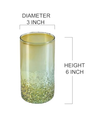 Serene Spaces Living 6" Speckled Green Glass Bud Vases, Tall & Slender Floral Vase, Perfect for Floral Arrangements at Home, Office, Wedding Tablescapes, Celebratory Events, Set of 4 - size: Small - Set of 4