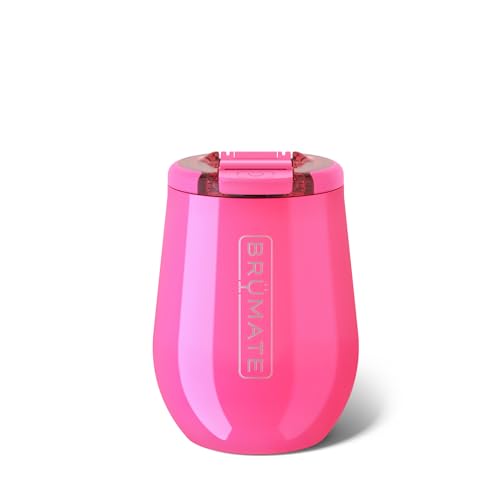 BrüMate Uncork'd 14oz Insulated Wine Tumbler, Neon Pink | 100% Leakproof, Locking Lid, Insulated Stainless Steel, Travel & Outdoors, Glass-Free Zone Friendly, 4+ Hours Cold - color: Neon Pink