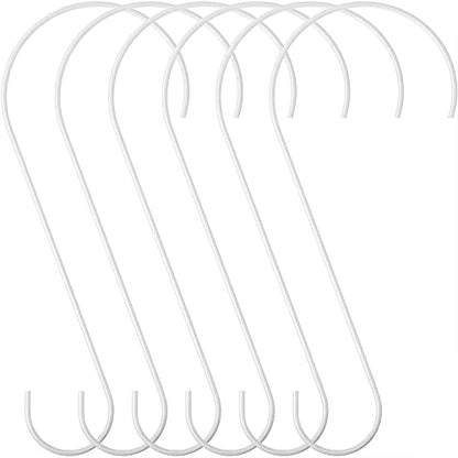 Hotop 6 Pieces Heavy Duty Big S Hooks Bird Feeder Garden Rustproof Stainless Steel Hook for Tree Branch, Kitchen, Bird House, Plants, Baskets, Lanterns and Bicycles(12 Inch,White) - color: White, size: 12 Inch
