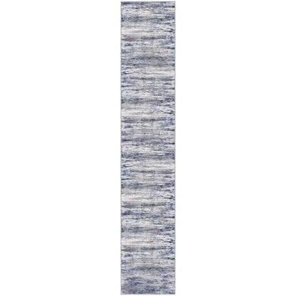 KOZYFLY Modern Abstract Washable Rug Runner 2.6x14 Hallway Rug Runner Non-Slip Soft Kitchen Runner Rugs, Grey-Blue Striped Carpet for Entryway Bathroom Laundry Room Foyer - color: Blue-grey, size: 2'8" x 14' (Runner)