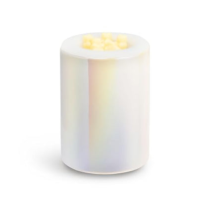 Happy Wax Iridescent Pink Mod Wax Melt Warmer with 3, 6, and 9 Hour Timer for Scented Wax Melts, Tarts & Cubes - Electric, Ceramic Wax Melter with Removable No Mess Silicone Wax Dish - color: Iridescent Pink