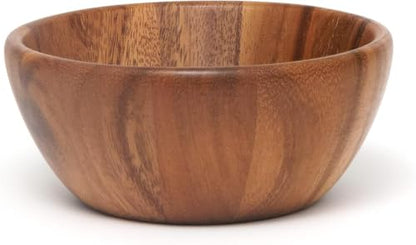 Lipper International Acacia Round Flair Serving Bowl for Fruits or Salads, Small, 6" Diameter x 2.5" Height, Single Bowl (Pack of 12) - size: Small (Pack of 12)